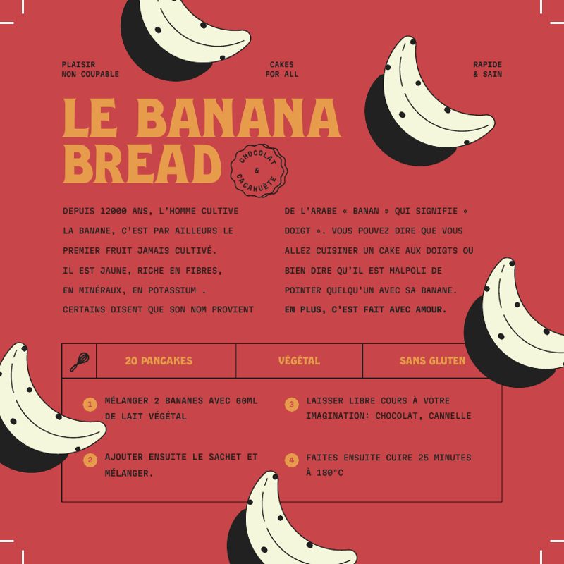 Étiquette du kit Banana bread choco cacahuète